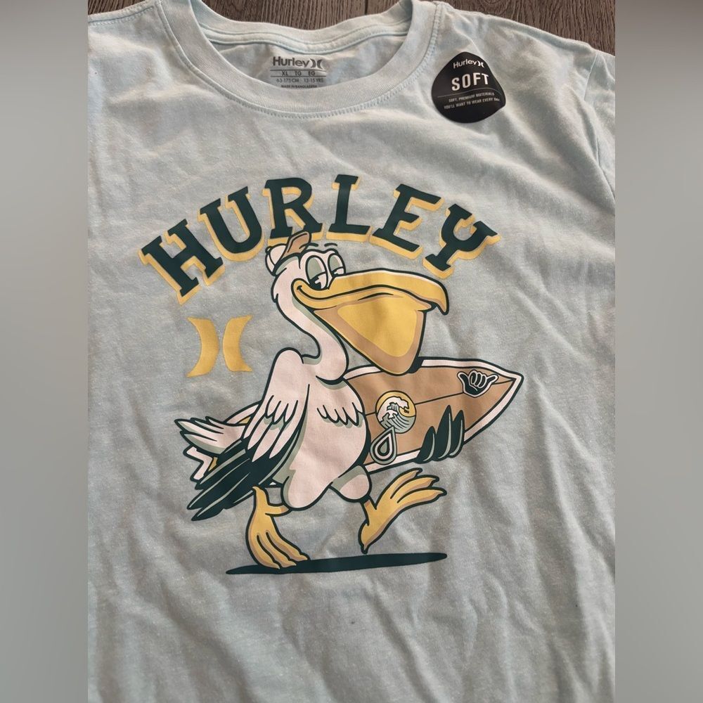 Hurley Light Blue Pelican Graphic boys T-Shirt - Picture 2 of 5